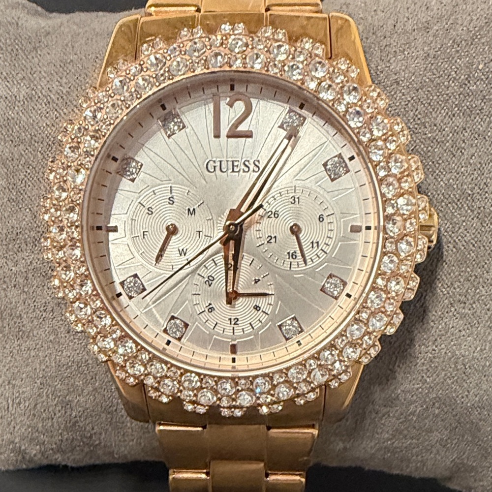 Guess Rose Gold Women's Watch with Crystal Bezel